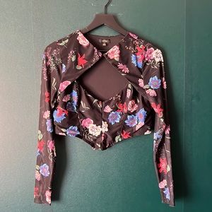 AFRM Macie Floral Corset-like Crop Top